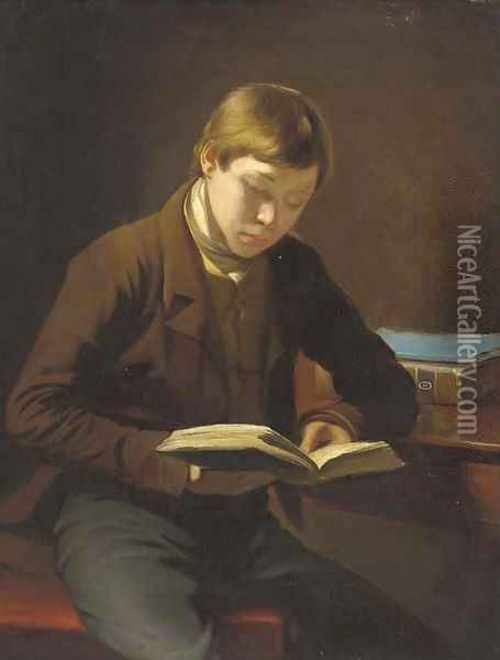 A student reading Oil Painting - John Opie