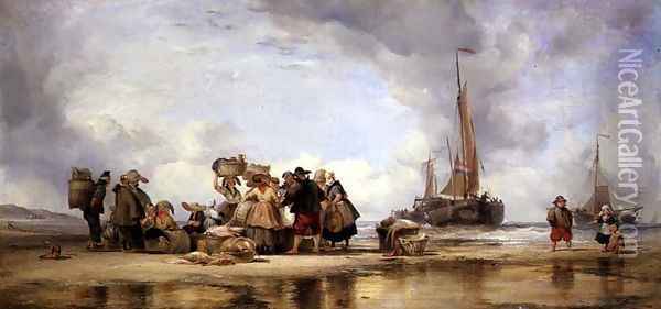 Scheveningen Beach, 1839 Oil Painting - Edward William Cooke
