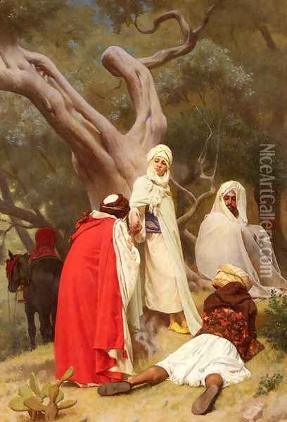 Reception Of An Emir Oil Painting - Gustave Clarence Rodolphe Boulanger
