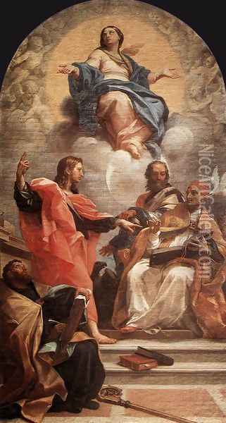 Assumption and the Doctors of the Church 1689 Oil Painting - Carlo Maratti