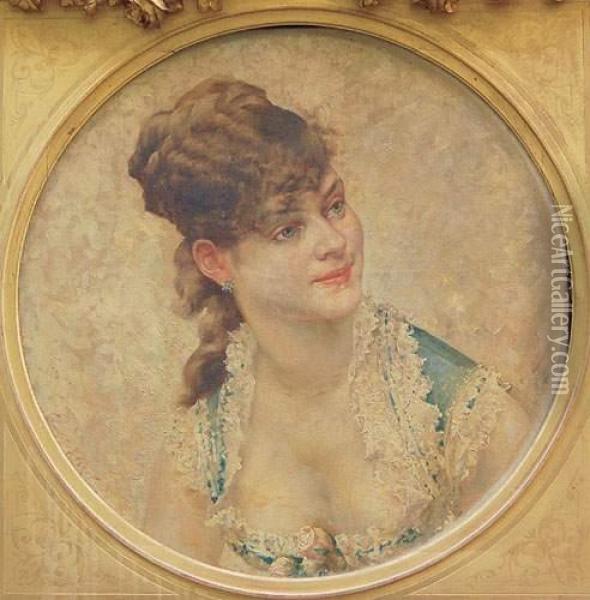  Portrait De Femme  Oil Painting - Georges Becker