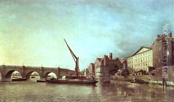 Westminster Bridge in 1747 Oil Painting - Samuel Scott