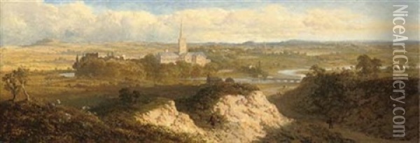 Sarum, Near Salisbury Oil Painting - Edmund John Niemann
