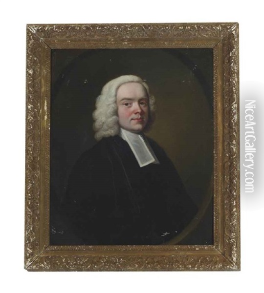 Portrait Of A Cleric, Bust-length, In Robes Oil Painting - Thomas Hudson