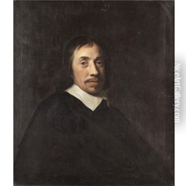 Portrait Of A Gentleman, Wearing Black Oil Painting - Ludolf de Jongh