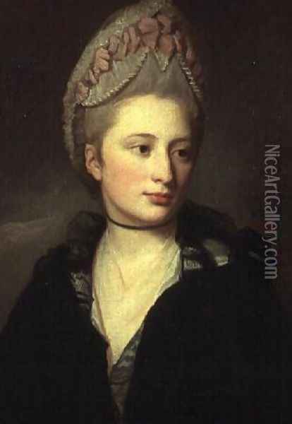Portrait of Georgiana, Lady Greville, c.1771-72 Oil Painting - George Romney