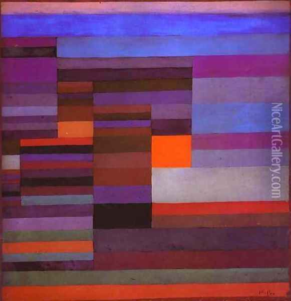 Fire in the Evening Oil Painting - Paul Klee