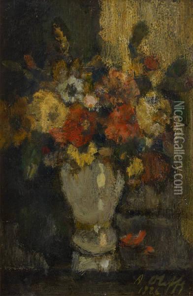 Vase Fleuri Oil Painting - Auguste Oleffe
