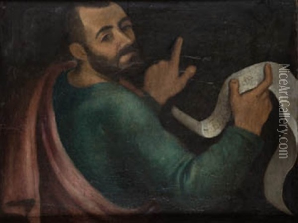 El Profeta Eliseo Oil Painting - Gaspar Becerra
