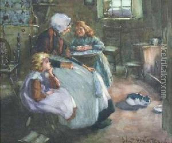 Grandmother's Tales Oil Painting - John Rennie MacKenzie Houston