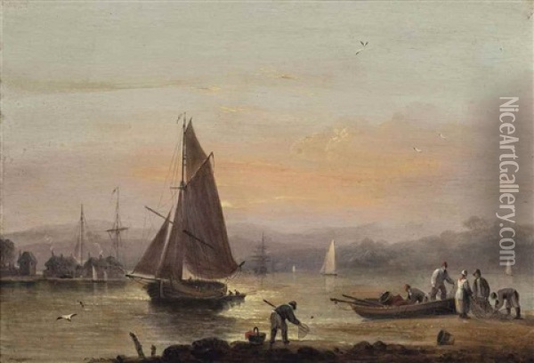 View On The Teign Oil Painting - Thomas Luny
