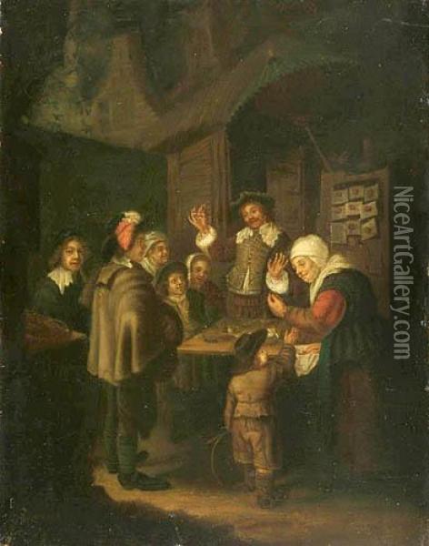 Szarlatan (kwakzalver) Sprzedajacy Leki Oil Painting - Frans van Mieris