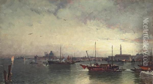 Bacino Di San Marco, Venice Oil Painting - Franz Richard Unterberger