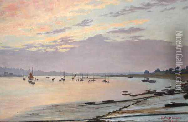 Low Tide, 1919 Oil Painting - W. Savage Cooper