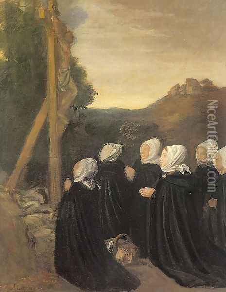 Calvary 1874 Oil Painting - Alphonse Legros