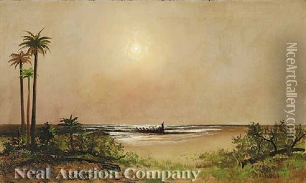 Florida Sunset Oil Painting - Alexander Charles Stuart