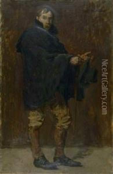 Portrat Eines Herren, Stehend. Oil Painting - Gari Julius Melchers