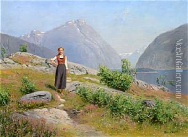 En Sommerdag Ved Balestrand I Sogn Oil Painting - Hans Dahl