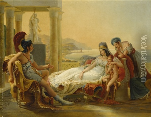 Aeneas Recounting The Misfortunes Of Troy To Dido Oil Painting - Pierre Narcisse Guerin