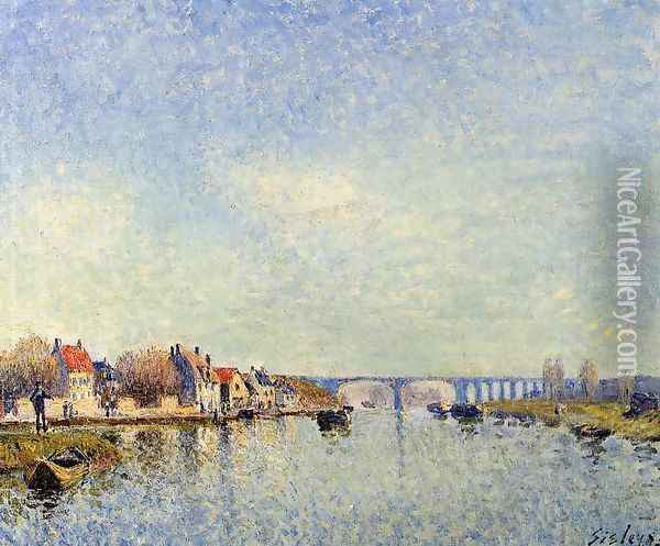 Banks of the Loing at Saint-Mammes I Oil Painting - Alfred Sisley