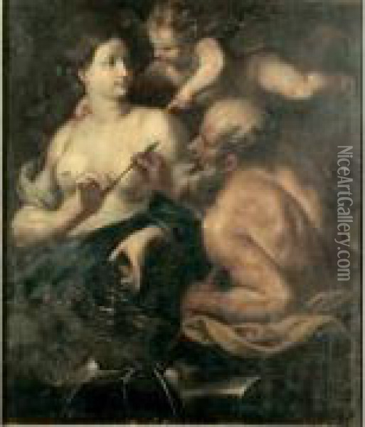 Venus Et L'amour Dans La Forge De Vulcain Oil Painting - Antonio Bellucci