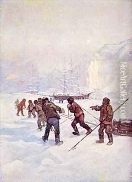 The ships were called the Terror and the Erebus Oil Painting - A.S. Forrest