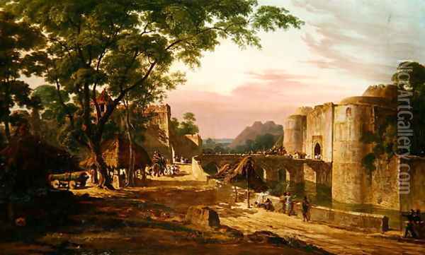 The Procession into the Fort at Bharatpur Oil Painting - Colonel Robert Smith