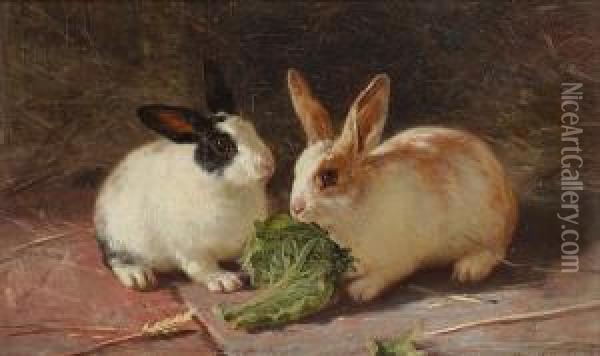 Rabbits Oil Painting - Edward Robert Physick