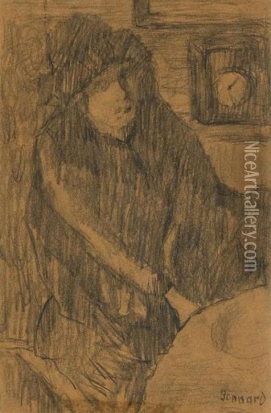 Study For Portrait De Marthe Bonnard Oil Painting - Pierre Bonnard