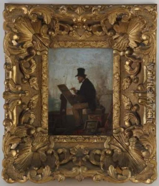 Le Peintre Oil Painting - Johann Peter Hasenclever