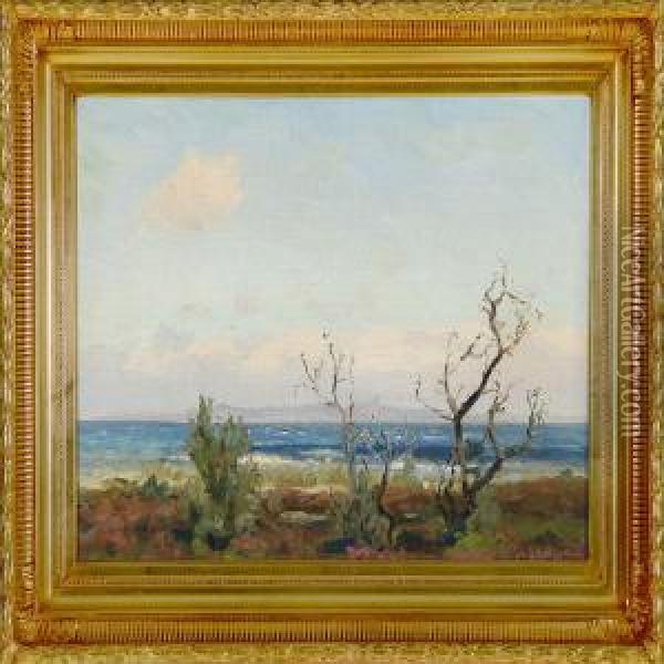 Coastal Scene Oil Painting - Sigurd Solver Schou