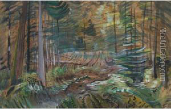 Forest Interior Oil Painting - Emily M. Carr