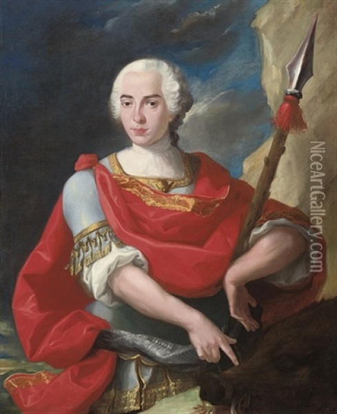 Portrait Of A Gentleman (carlo Maria Broschi?) Oil Painting - Jacopo Amigoni