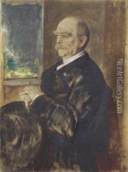 Otto Furst Von Bismarck Mit Schlapphut In Der Hand Oil Painting - Franz Seraph von Lenbach