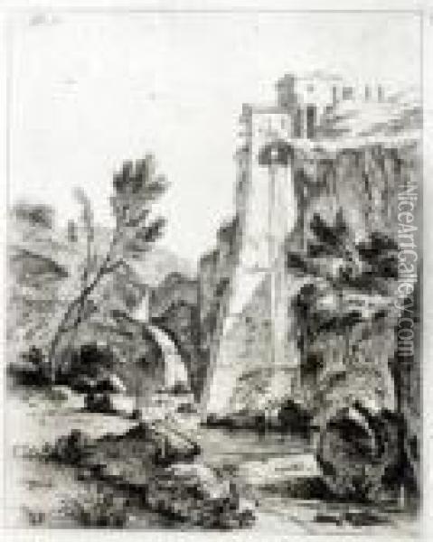 Blick Auf Einen Wasserfall Oil Painting - Jean-Jacques De Boissieu
