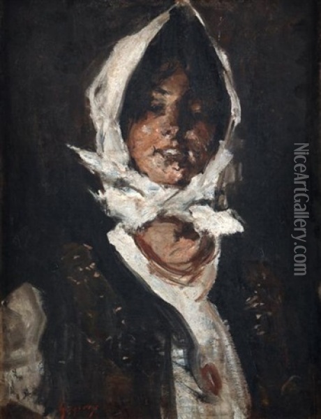 Jeune Paysanne Roumaine Oil Painting - Nicolae Grigorescu