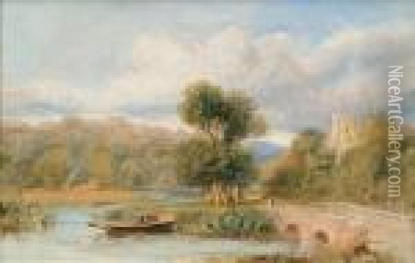 The Younger 'on The Exe' Oil Painting - David Cox