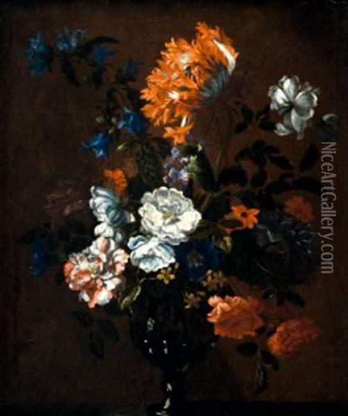 Bouquet De Fleurs Dans Un Vase Oil Painting - Antoine Monnoyer