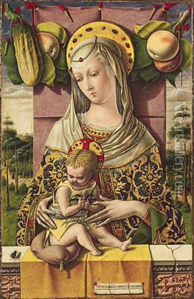 Madonna and Child ca 1480 Oil Painting - Carlo Crivelli