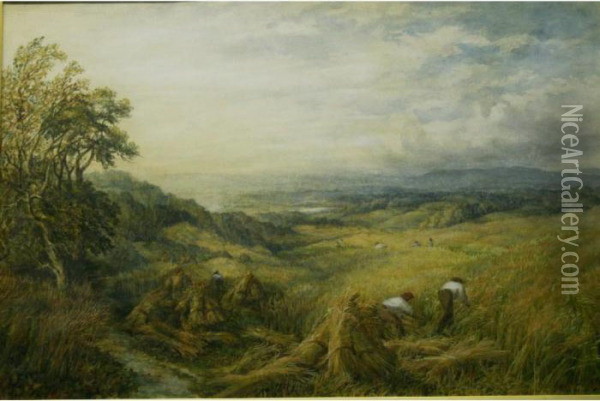 Near Box Hill Surrey Oil Painting - George Lucas