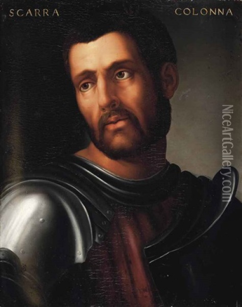 Portrait Of Giacomo Sciarra Colonna (1270-1329), Bust-length, In Armour Oil Painting - Dosso Dossi