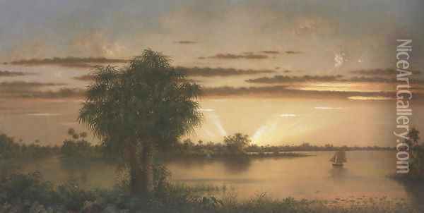Florida Sunrise 1890 1900 Oil Painting - Martin Johnson Heade