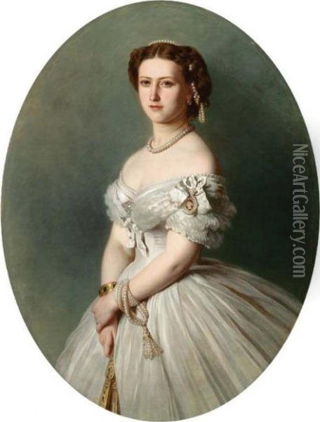Ritratto Della Principessa Reale Vittoria Adelaide Maria Luisa Oil Painting - Franz Xavier Winterhalter