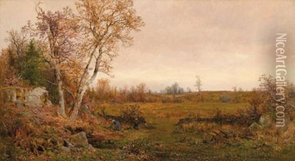 Gathering Firewood Oil Painting - Jervis McEntee