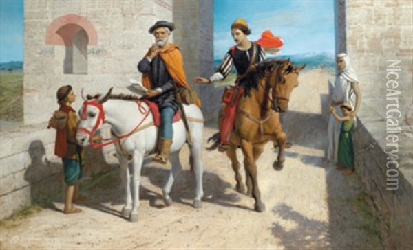 Motiv Aus Dem Leben Des Christopher Columbus: Die Neue Welt Im Westen Fur Spanien Oder Fur England Oil Painting - John Rogers Herbert