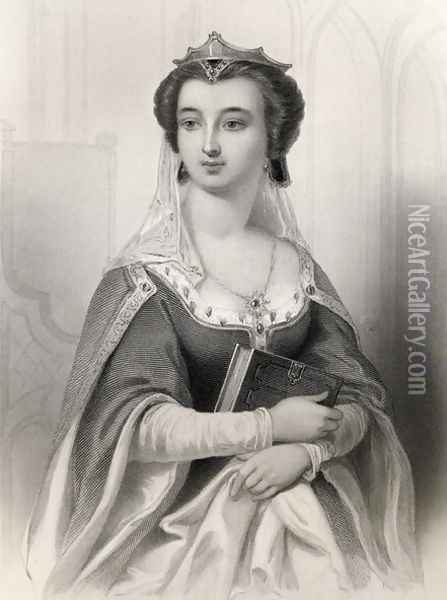 Valentina Visconti 1371-1408 illustration from World Noted Women by Mary Cowden Clarke, 1858 Oil Painting - Pierre Gustave Eugene (Gustave) Staal