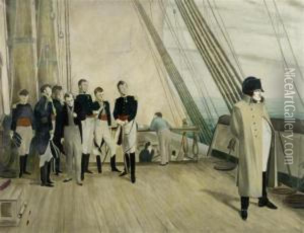Napoleon On Board The Bellerophon Oil Painting - Sir William Quiller-Orchardson