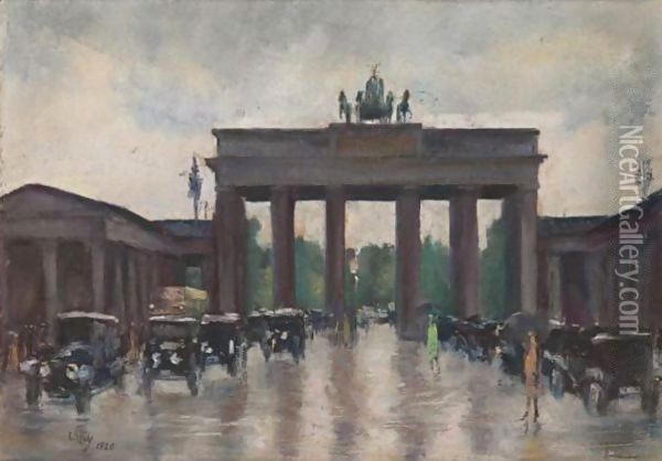 The Brandenburg Gate Oil Painting - Lesser Ury