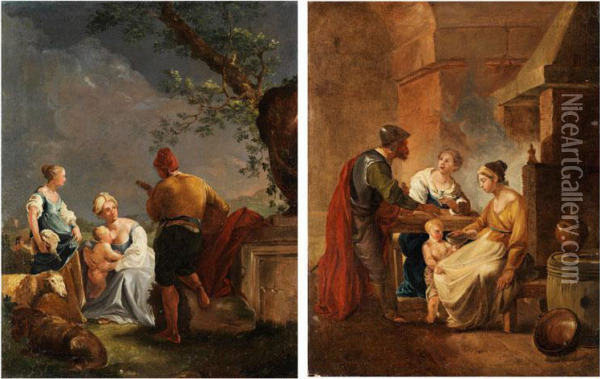 Gemaldepaar Oil Painting - Jean Baptiste (or Joseph) Charpentier