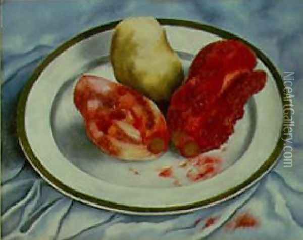 Still Life With Prickly Pears Oil Painting - Frida Kahlo